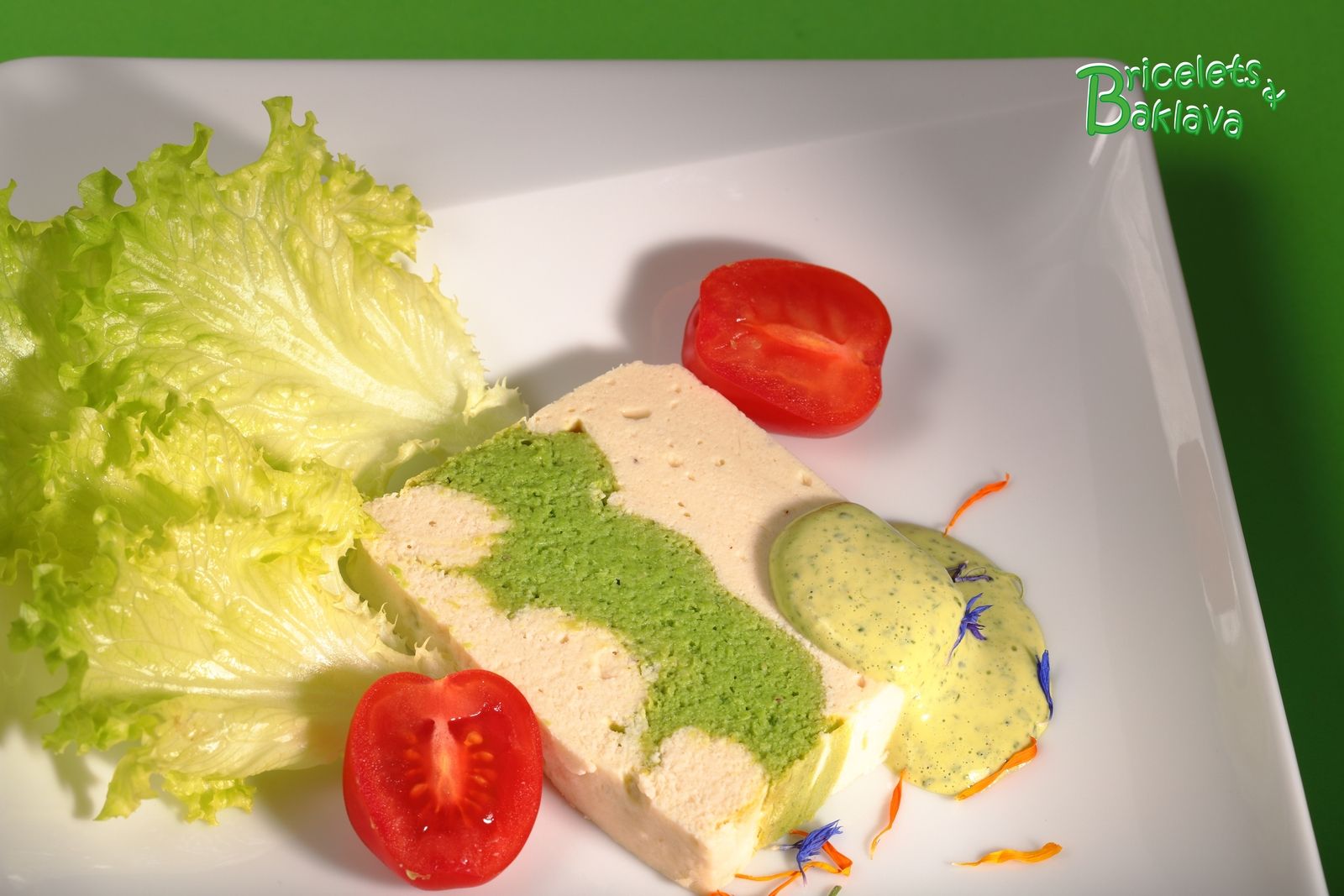 Terrine de poissons du lac aux petits pois